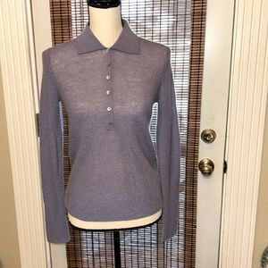 Vince Henley Mohair Wool Polo Pullover Iris Size MED NWT